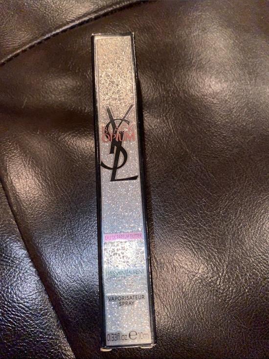 Yves Saint Laurent Other - Yves Saint Laurent Silver Glitter Black Opium Travel Spray 1/2 full